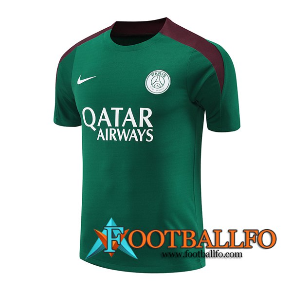 Camiseta Entrenamiento PSG Verde/Rojo 2024/2025