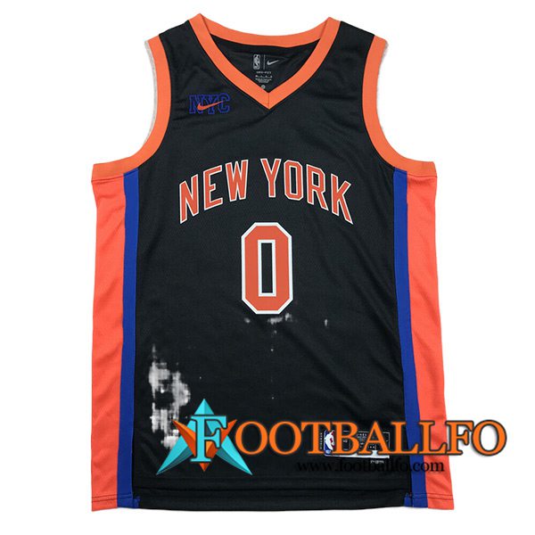 Camisetas New York Knicks (DIVINCENZO #0) 2024/25 Negro/Naranja/Azul