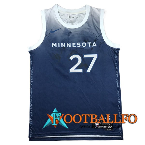 Camisetas Minnesota Timberwolves (GOBERT #27) 2024/25 Azul/Blanco