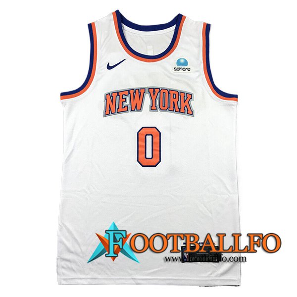 Camisetas New York Knicks (DIVINCENZO #0) 2024/25 Blanco/Naranja