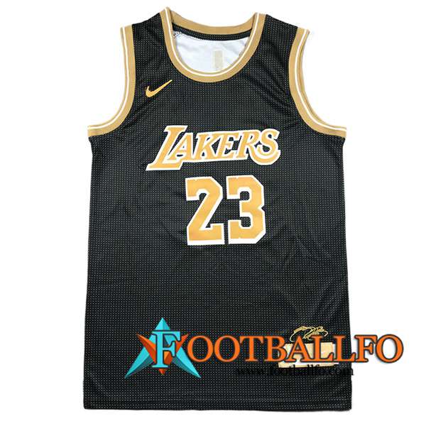 Camisetas Los Angeles Lakers (JAMES #23) 2024/25 Negro/Amarillo