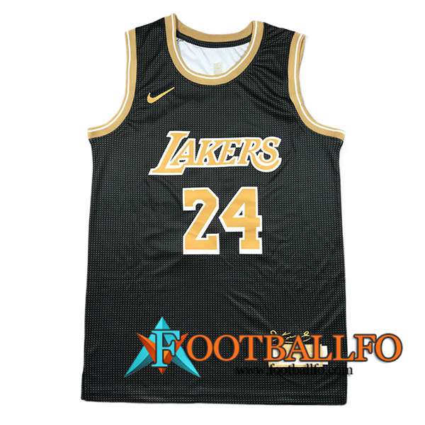 Camisetas Los Angeles Lakers (BRYANT #24) 2024/25 Negro/Amarillo