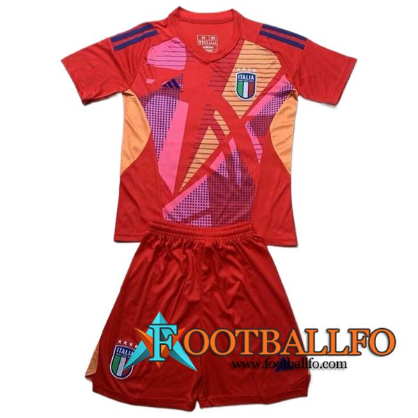 Camisetas De Futbol Italia Ninos Portero Rojo UEFA Euro 2024