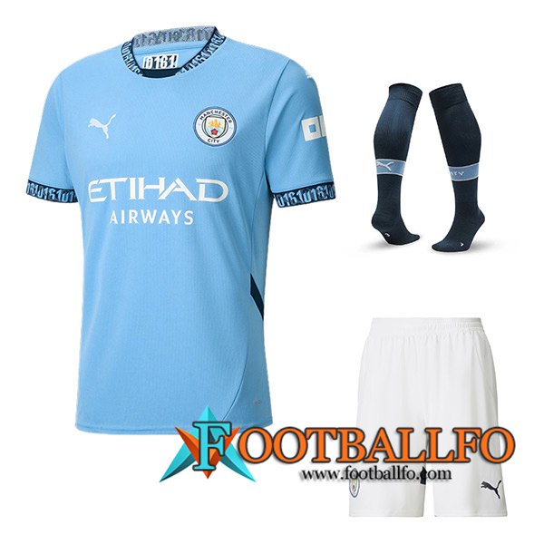 Camisetas Futbol Manchester City Primera (Cortos + Calcetines) 2024/2025