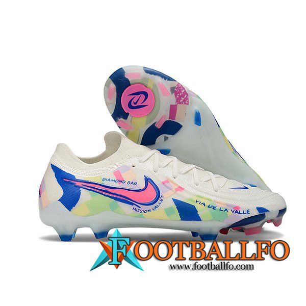 Nike Botas De Fútbol Phantom Luna Elite NU FG Blanco/Azul/Rosa -05