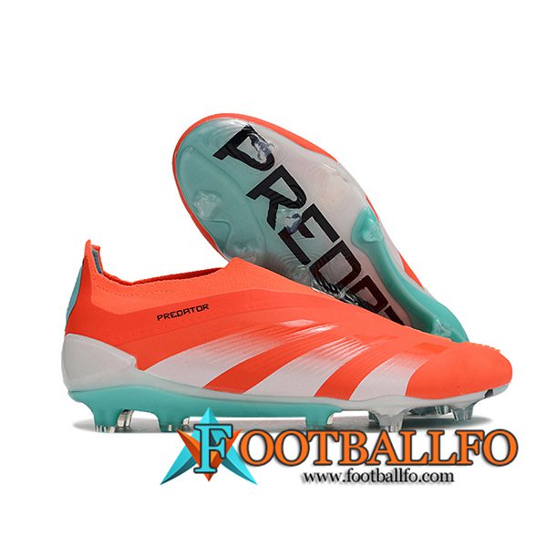 Adidas Botas De Fútbol PREDATOR ELITE LACELESS BOOTS FG Blanco/Naranja