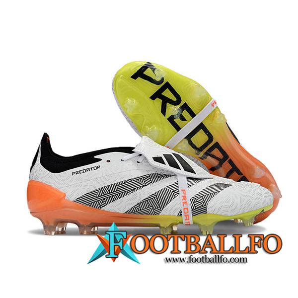 Adidas Botas De Fútbol Predator Elite Tongue FG Blanco/Gris/Naranja