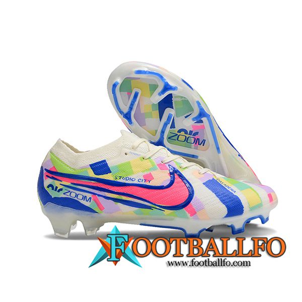 Nike Botas De Fútbol AIR Zoom Mercurial Vapor 15 Elite XXV FG SE Blanco/Azul/Rosa