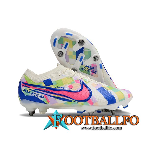 Nike Botas De Fútbol Air Zoom Mercurial Vapor XV Elite SG Blanco/Azul/Rosa