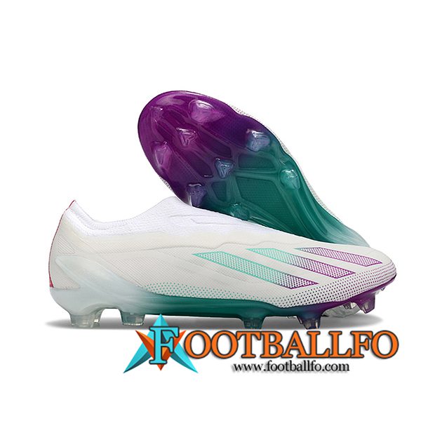 Adidas Botas De Fútbol X CRAZYFAST.1 LL FG Blanco/Verde/Violeta