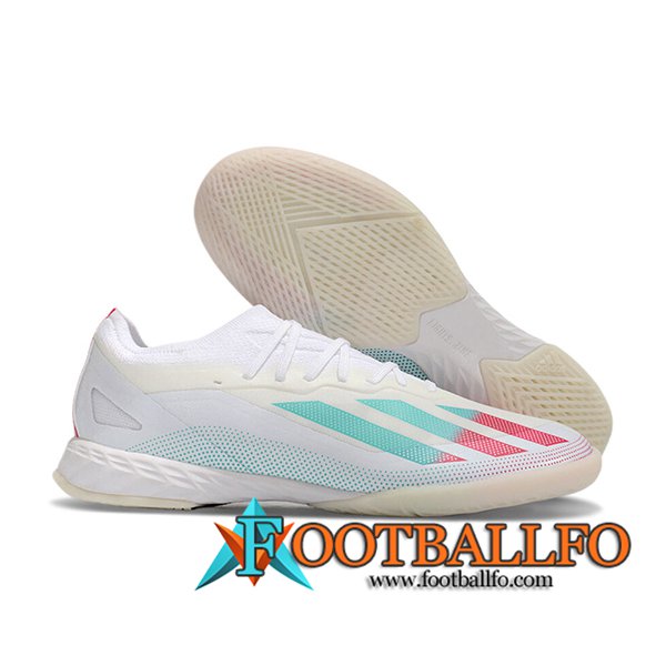 Adidas Botas De Fútbol X CRAZYFAST.1 IC BOOTS Blanco/Verde/Rojo