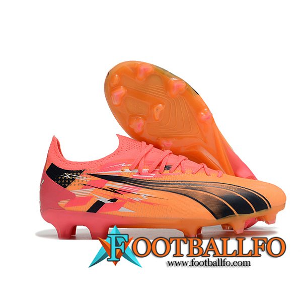 PUMA Botas De Fútbol Ultra Ultimate FG Naranja/Negro/Rosa