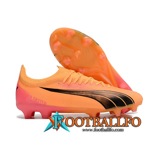 PUMA Botas De Fútbol Ultra Ultimate FG Naranja/Negro/Rosa -02