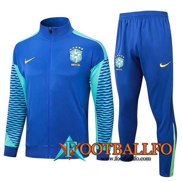 Chandal Equipos De Futbol Chaquetas Brasil Azul/Verde 2024/2025