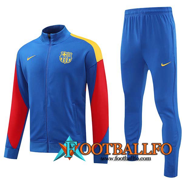 Chandal Equipos De Futbol Chaquetas FC Barcelona Azul/Rojo 2024/2025