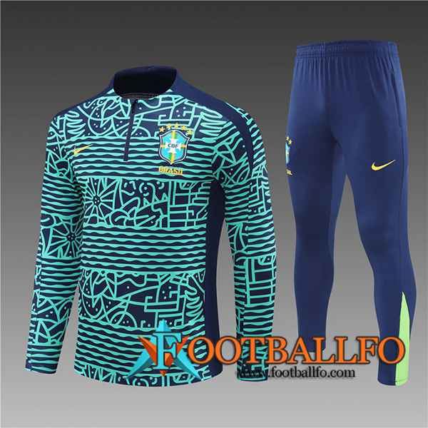 Chandal Equipos De Futbol Brasil Ninos Verde/Azul 2024/2025