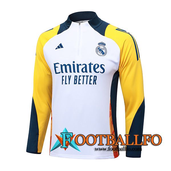 Sudadera De Entrenamiento Real Madrid Blanco/Amarillo/Azul 2024/2025