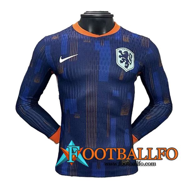 Camisetas De Futbol Países Bajos Segunda Manga Largas UEFA Euro 2024