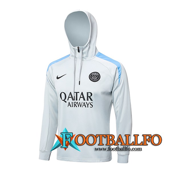 Chaqueta Con Capucha PSG Gris Claro 2024/2025