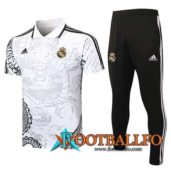 Camiseta Polo Real Madrid Blanco/Gris/Negro 2024/2025