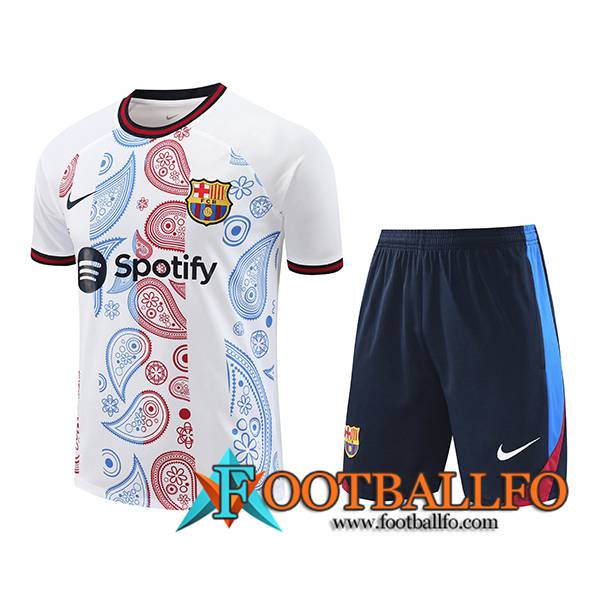 Camiseta Entrenamiento FC Barcelona Blanco/Rojo/Azul 2024/2025