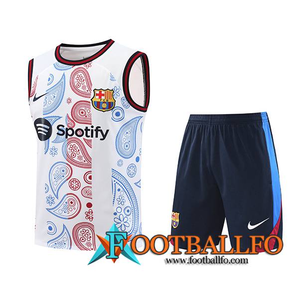 Camiseta Entrenamiento sin mangas FC Barcelona Blanco/Rojo/Azul 2024/2025