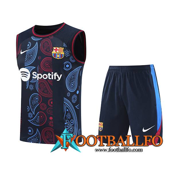 Camiseta Entrenamiento sin mangas FC Barcelona Negro/Rojo/Azul 2024/2025 -02