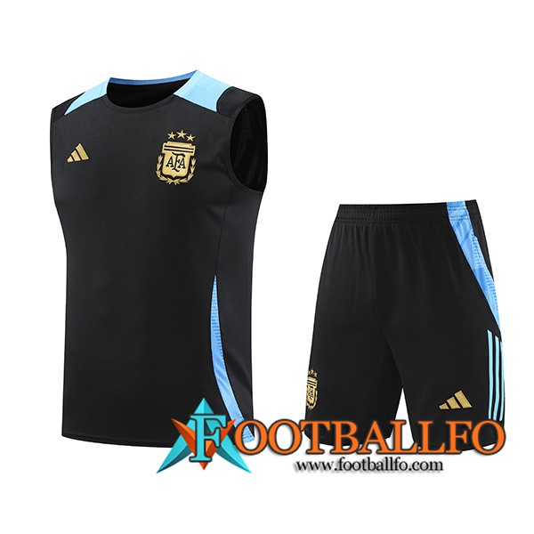 Camiseta Entrenamiento sin mangas Argentina Negro/Azul 2024/2025