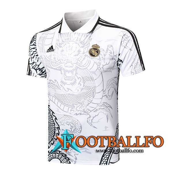 Camiseta Polo Real Madrid Blanco/Gris/Negro 2024/2025