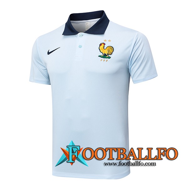 Camiseta Polo Francia Azul Claro 2024/2025