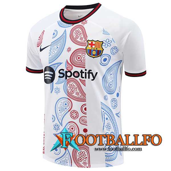 Camiseta Entrenamiento FC Barcelona Blanco/Rojo/Azul 2024/2025