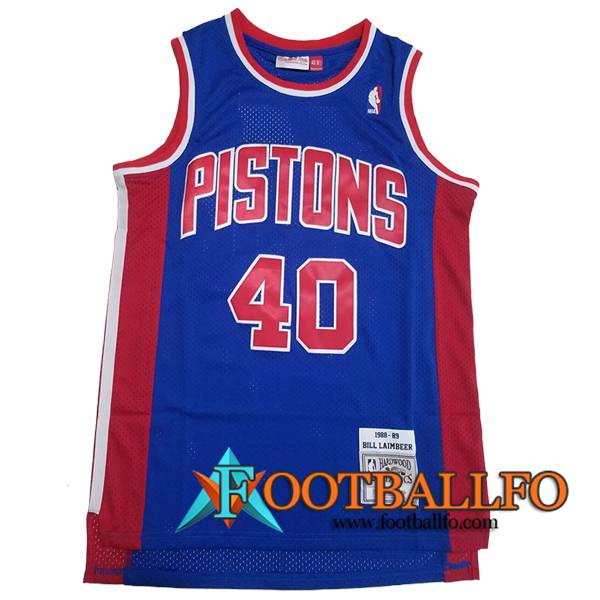 Camisetas Detroit Pistons (LAIMBEER #40) 2024/25 Azul/Rojo