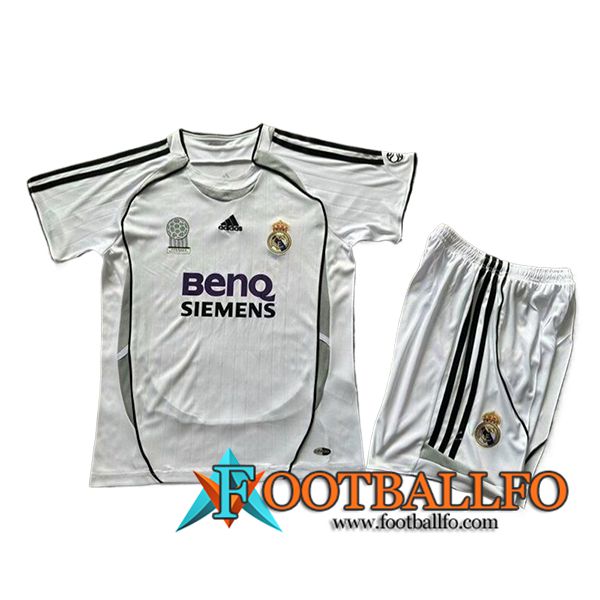 Camisetas De Futbol Real Madrid Retro Ninos Primera 2006/2007