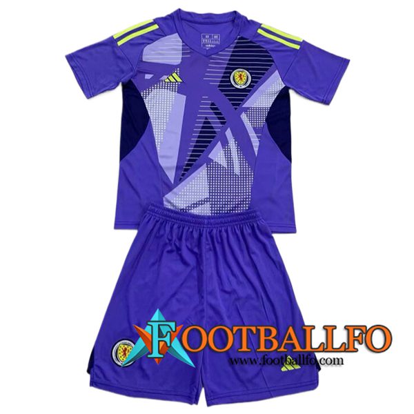 Camisetas De Futbol Escocia Ninos Portero Violeta UEFA Euro 2024