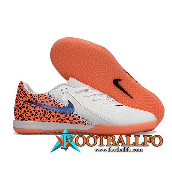 Nike Botas De Fútbol Phantom GX II ACAD LV8 IC Blanco/Naranja/Negro