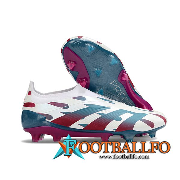 Adidas Botas De Fútbol PREDATOR ELITE LACELESS BOOTS FG Blanco/Verde/Rojo