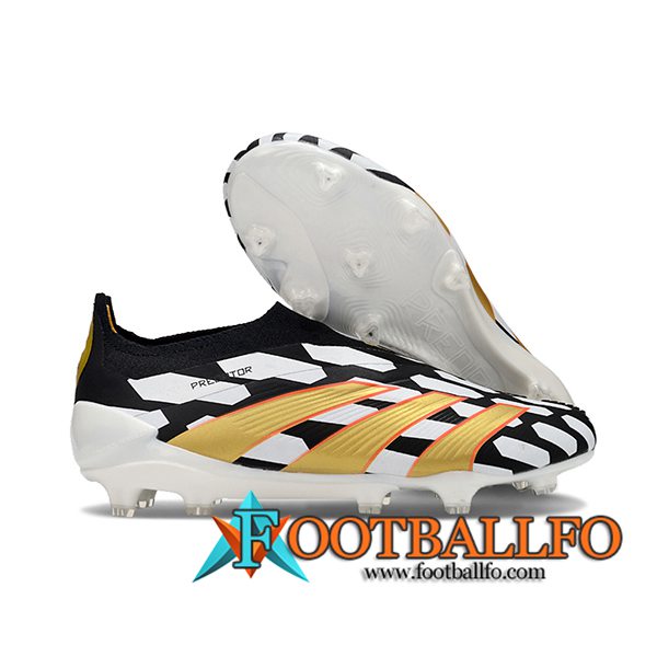 Adidas Botas De Fútbol PREDATOR ELITE LACELESS BOOTS FG Negro/Blanco/Amarillo