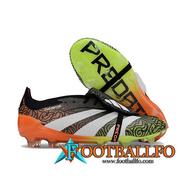 Adidas Botas De Fútbol Predator Elite Tongue FG Negro/Naranja/Blanco/Verde