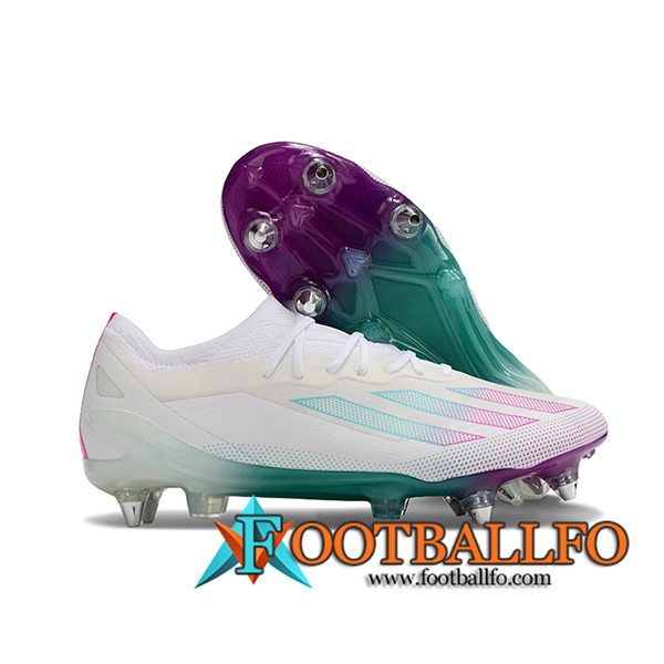 Adidas Botas De Fútbol X Crazyfast1 SG Blanco/Verde/Violeta