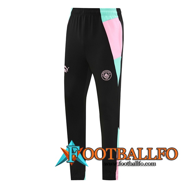 Pantalon Entrenamiento Manchester City Negro/Rosa/Verde 2024/2025