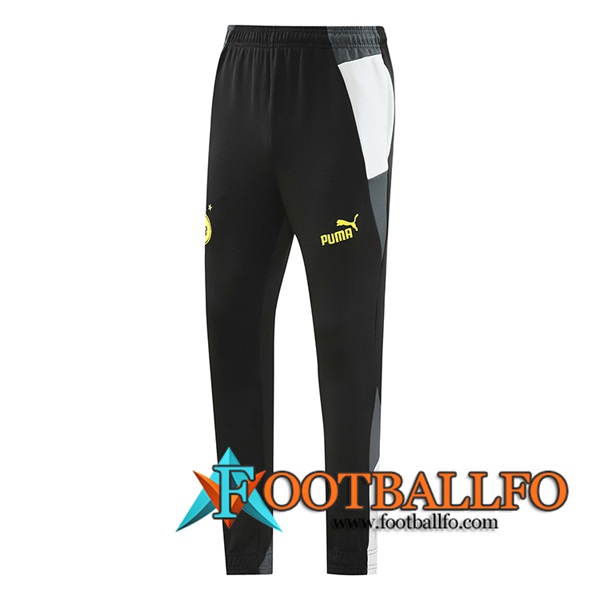 Pantalon Entrenamiento Dortmund Negro/Gris/Blanco/Amarillo 2024/2025