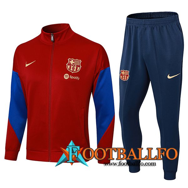 Chandal Equipos De Futbol Chaquetas Futbol FC Barcelona Rojo/Azul 2024/2025 -02