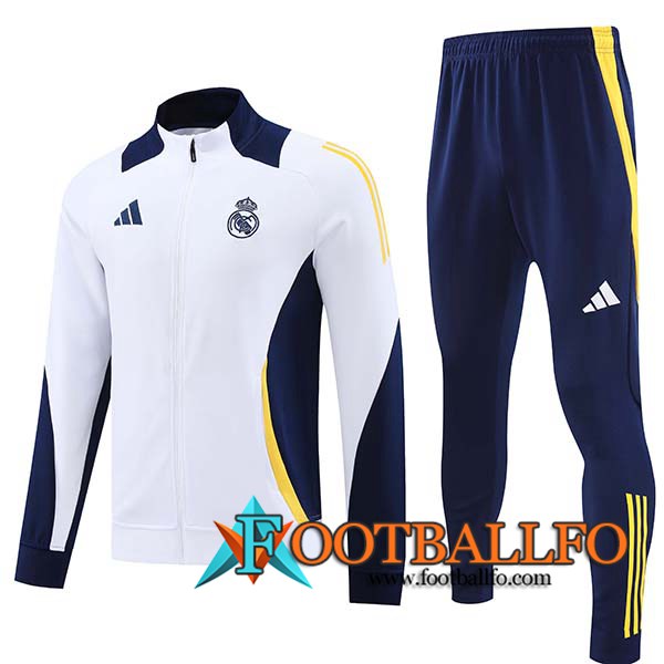 Chandal Equipos De Futbol Chaquetas Futbol Real Madrid Blanco/Azul/Amarillo 2024/2025