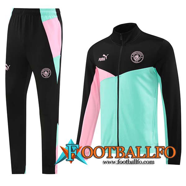 Chandal Equipos De Futbol Chaquetas Futbol Manchester City Negro/Rosa/Verde 2024/2025