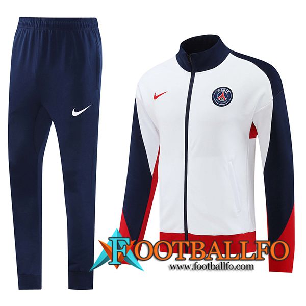 Chandal Equipos De Futbol Chaquetas Futbol PSG Blanco/Azul/Rojo 2024/2025 -02