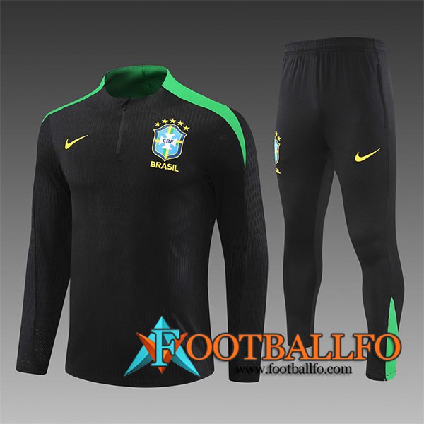 Chandal Equipos De Futbol Brasil Ninos Negro/Verde 2024/2025