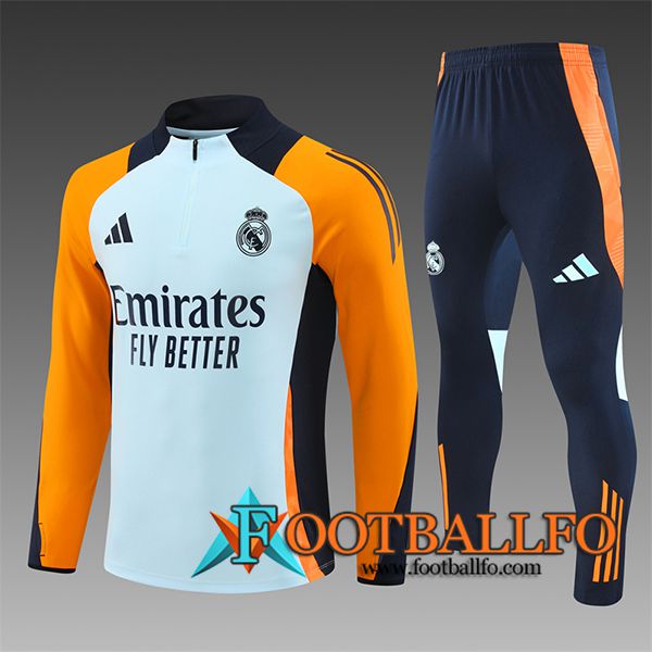 Chandal Equipos De Futbol Real Madrid Ninos Azul/Negro/Naranja 2024/2025