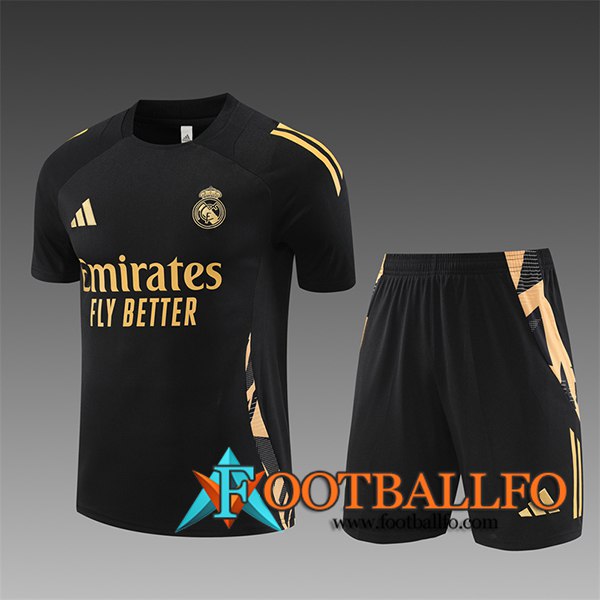 Camiseta Entrenamiento Real Madrid Ninos Negro/Amarillo 2024/2025