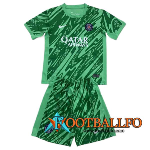 Camisetas De Futbol PSG Ninos Portero Verde 2024/2025