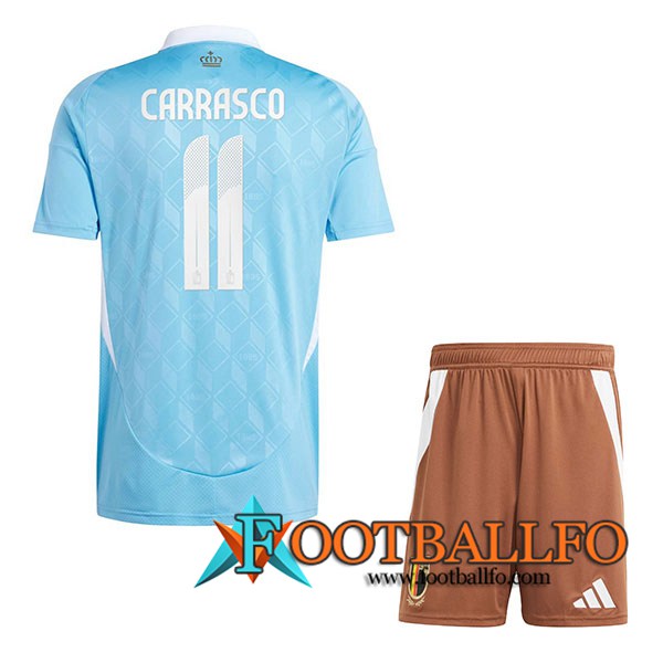 Camisetas De Futbol Bélgica (CARRASCO #11) Ninos Segunda UEFA Euro 2024